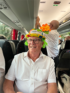 Dave wearing a silly hat